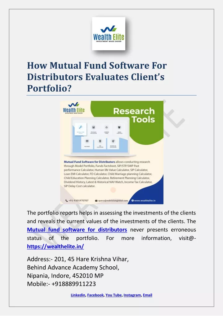 how mutual fund software for distributors