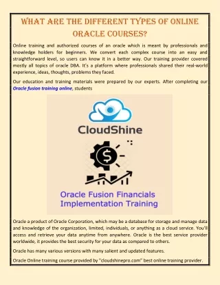 what are the different types of online oracle