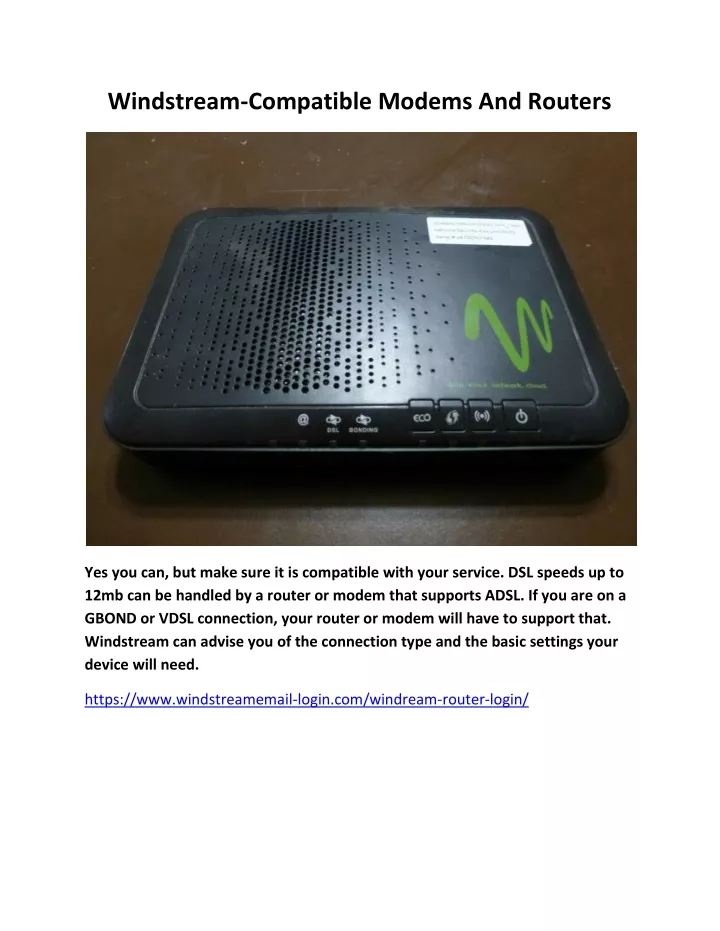 windstream compatible modems and routers