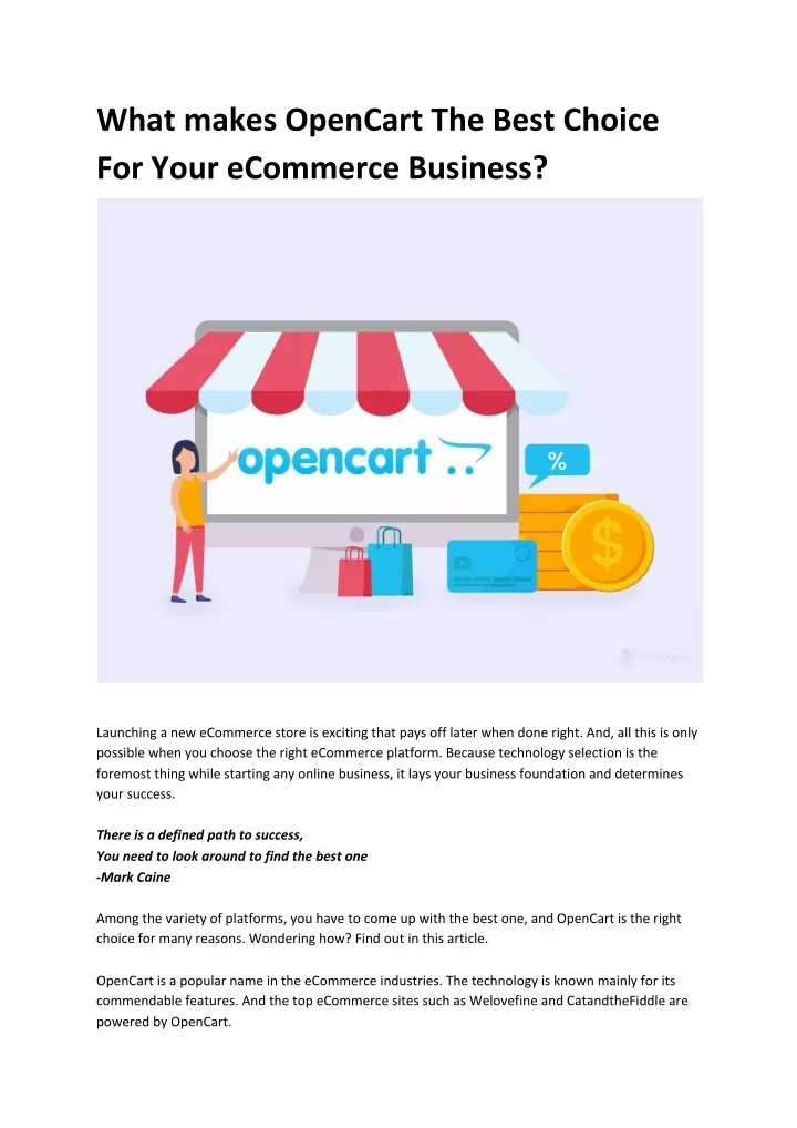 what makes opencart the best choice for your