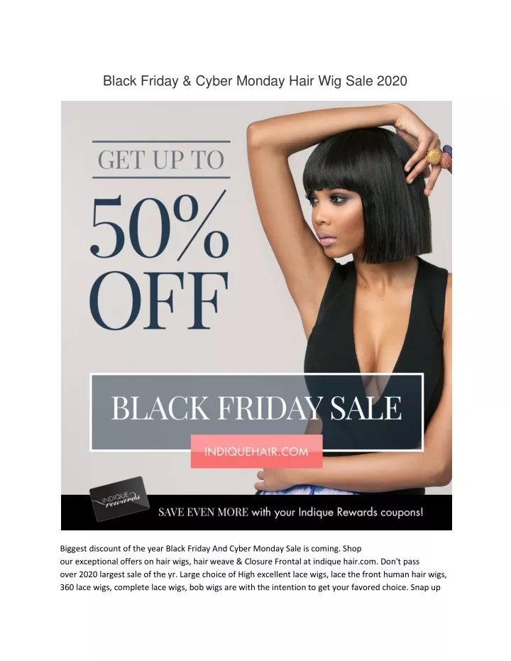 black friday cyber monday hair wig sale 2020