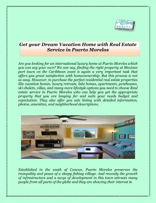 Get your Dream Vacation Home with Real Estate Service in Puerto Morelos