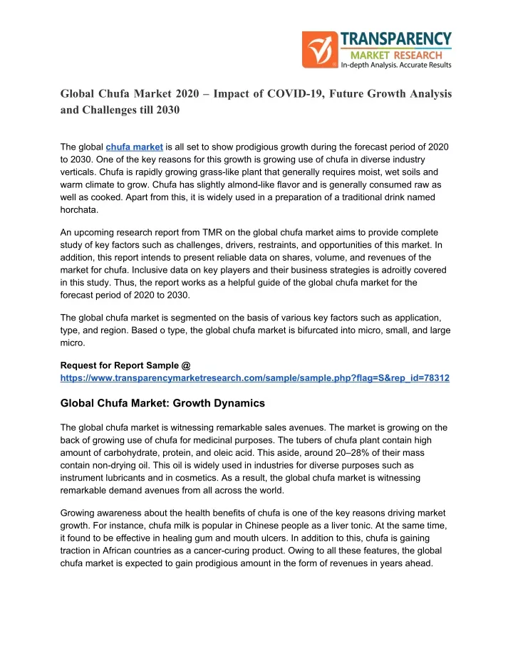 global chufa market 2020 impact of covid