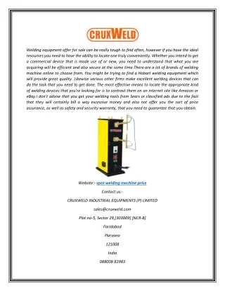 welding equipment offer for sale can be really
