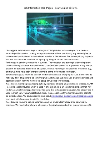 tech information web pages your origin for news