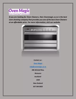 Oven Cleaners | Ovenmagic.co.nz