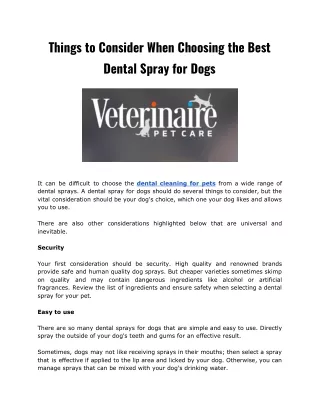 Things to Consider When Choosing the Best Dental Spray for Dogs
