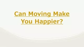 Can Moving Make You Happier?