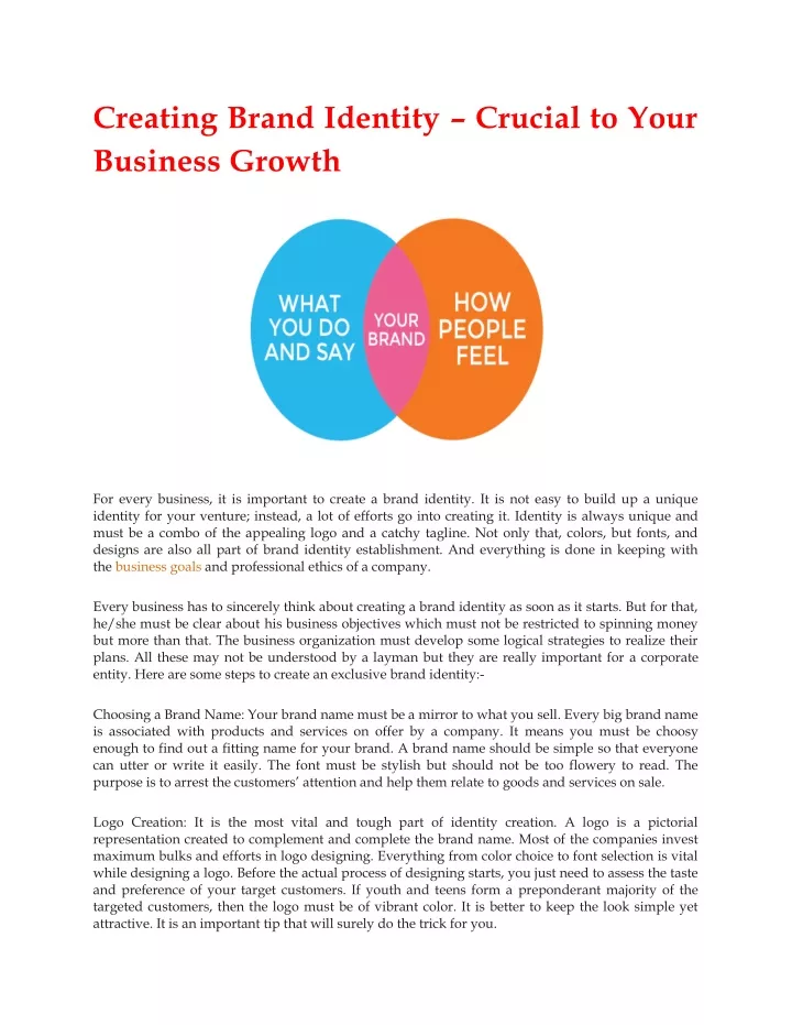 creating brand identity crucial to your business