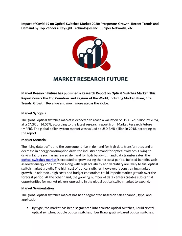 impact of covid 19 on optical switches market