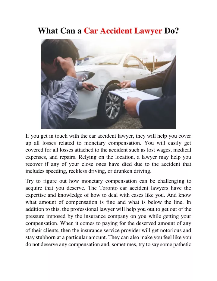 what can a car accident lawyer do