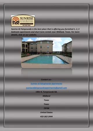 TX Furnished Apartments For Rent | Sunriseatfairgrounds.com