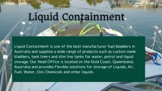 Water Storage Bladder Tank By Liquid Containment