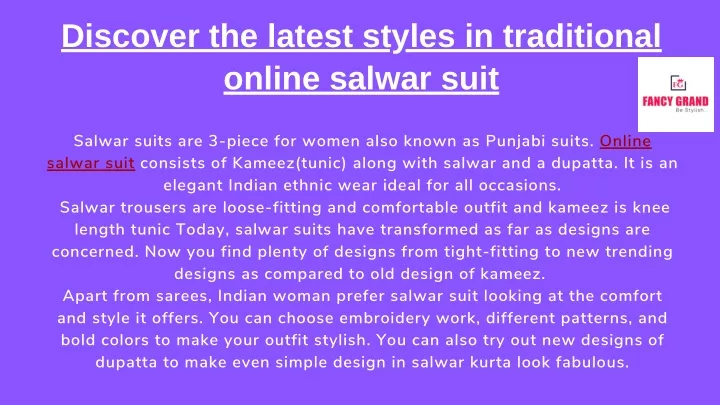 discover the latest styles in traditional online