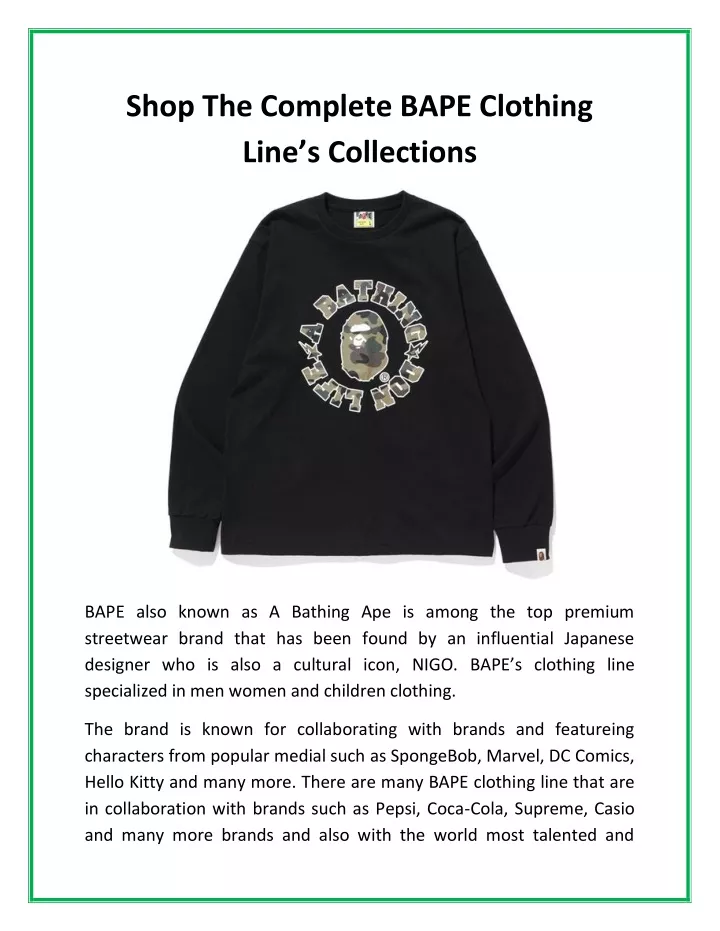 shop the complete bape clothing line s collections