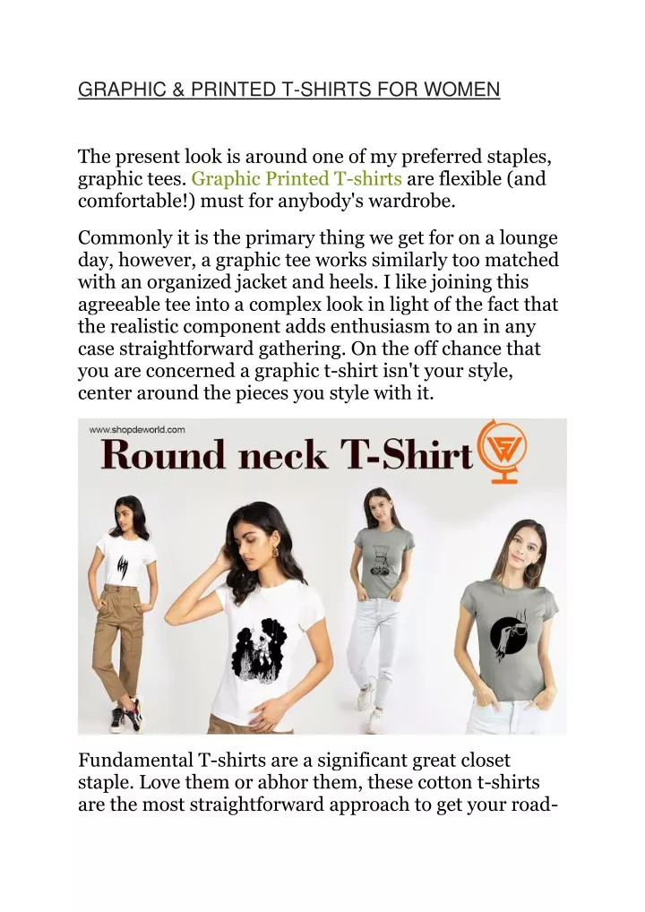 graphic printed t shirts for women the present