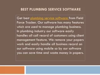 Plumbing Service Software