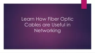 Learn How Fiber Optic Cables are Useful in Networking