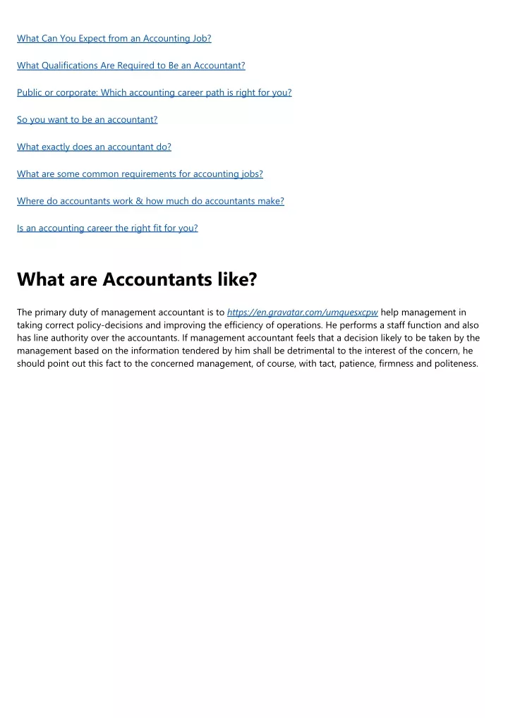 what can you expect from an accounting job
