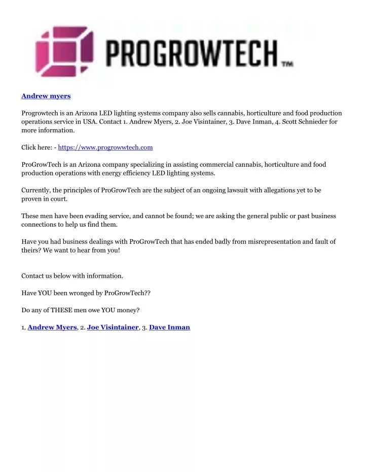 andrew myers progrowtech is an arizona