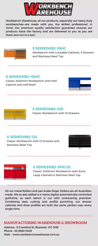 workbench warehouse all our products especially