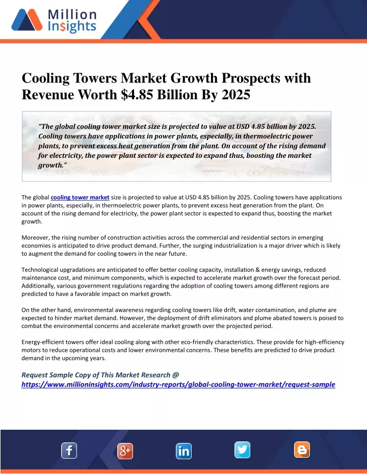 cooling towers market growth prospects with