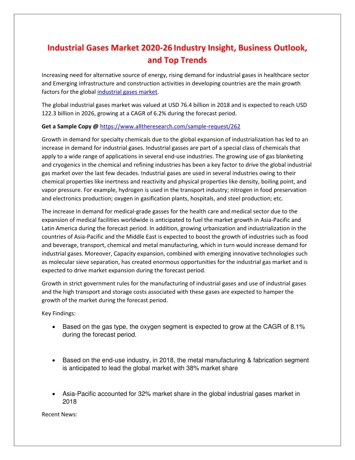 industrial gases market 2020 26 industry insight