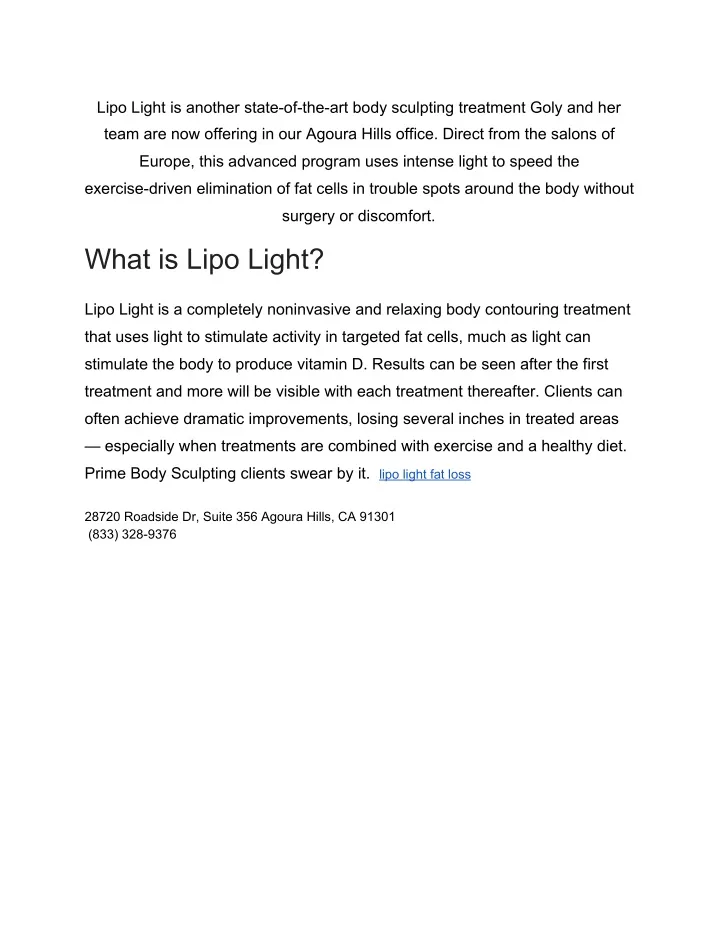 lipo light is another state of the art body