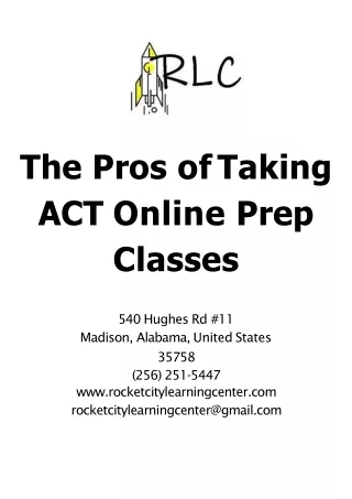 The pros of taking ACT online prep classes