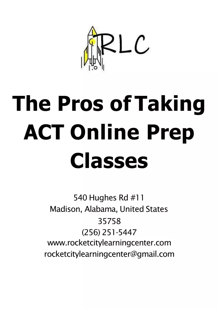 the pros of taking act online prep classes