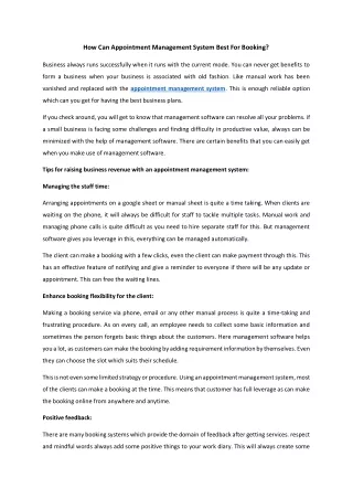 how can appointment management system best