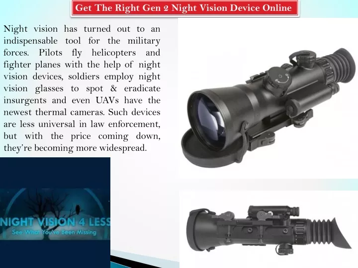 get the right gen 2 night vision device online