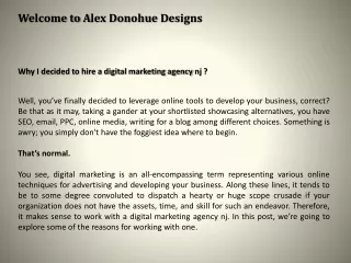 Why I decided to hire a digital marketing agency nj ?