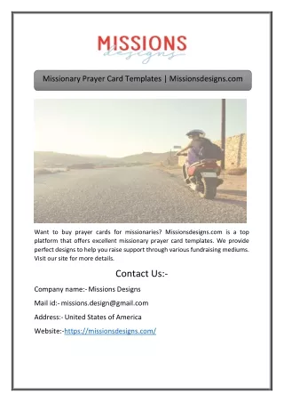 Missionary Prayer Card Templates | Missionsdesigns.com