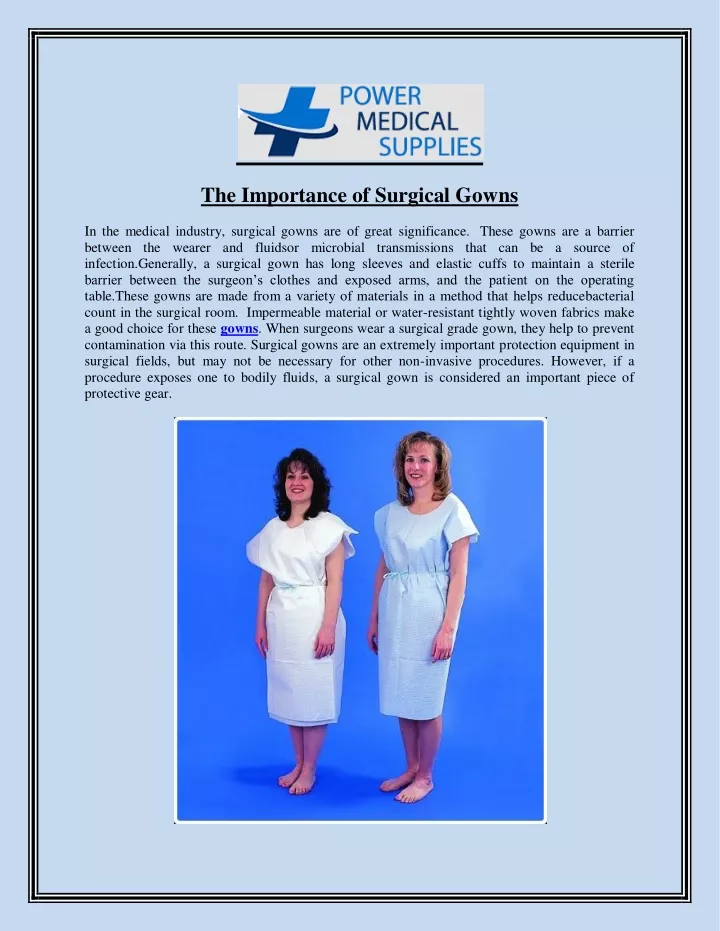 the importance of surgical gowns