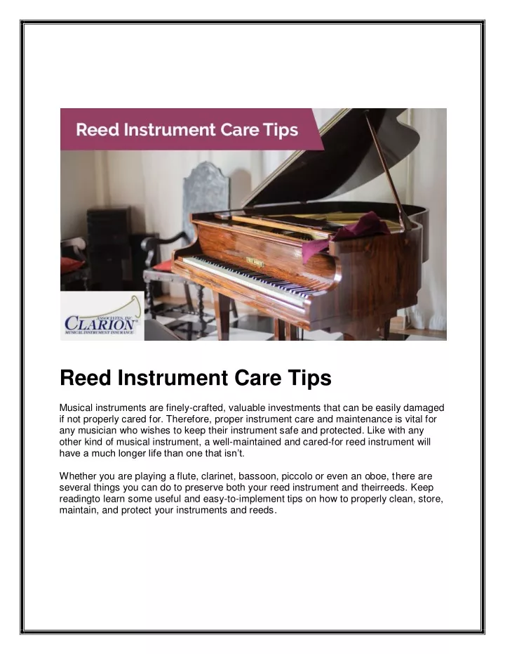 reed instrument care tips musical instruments