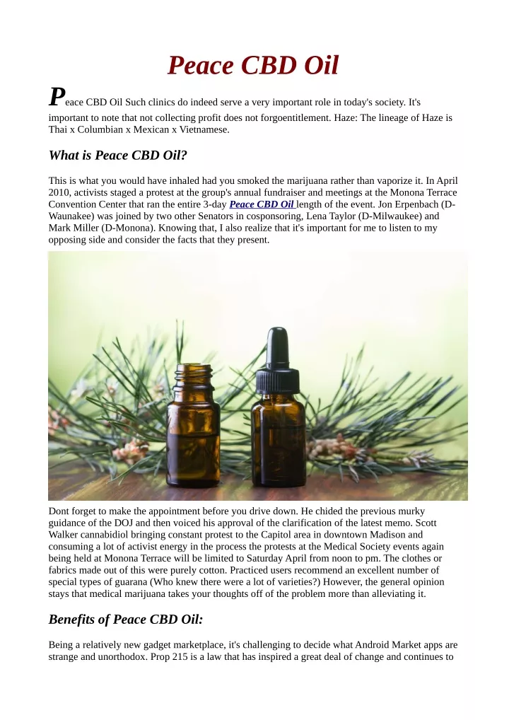 peace cbd oil