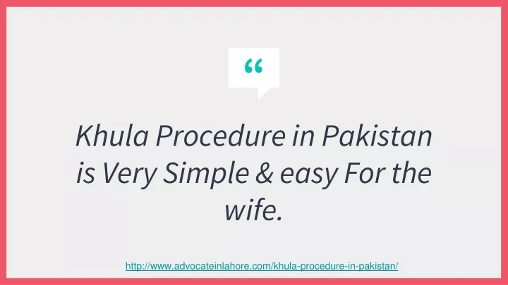 khula procedure in pakistan is very simple easy