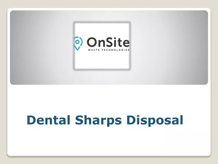 dental sharps disposal