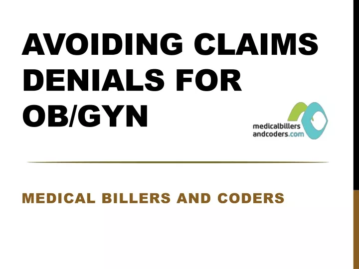 avoiding claims denials for ob gyn