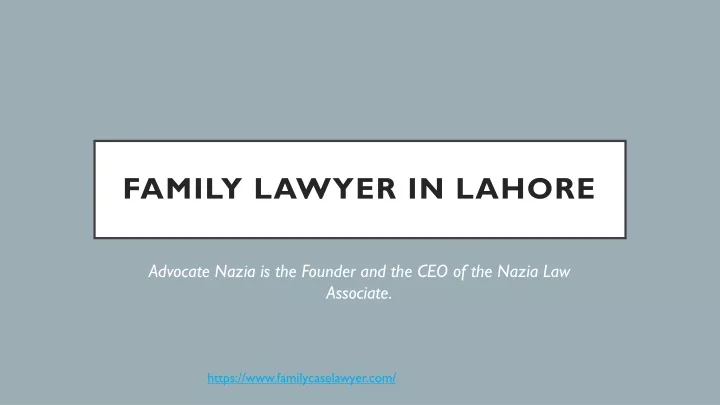 family lawyer in lahore