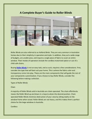 a complete buyer s guide to roller blinds
