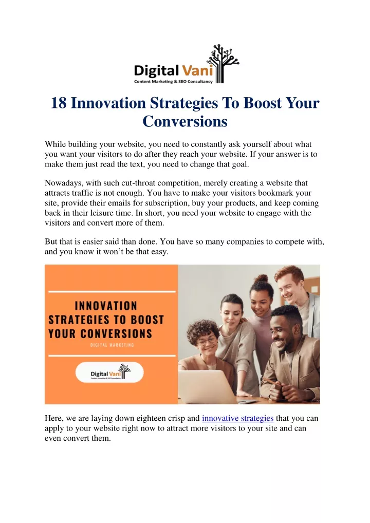 18 innovation strategies to boost your conversions