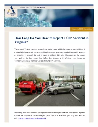 How Long Do You Have to Report a Car Accident in Virginia?