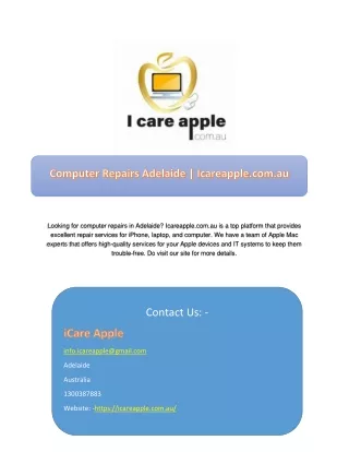 Computer Repairs Adelaide | Icareapple.com.au