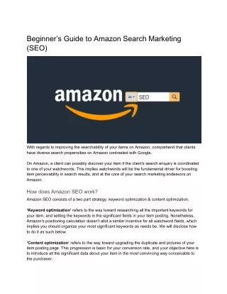 beginner s guide to amazon search marketing seo