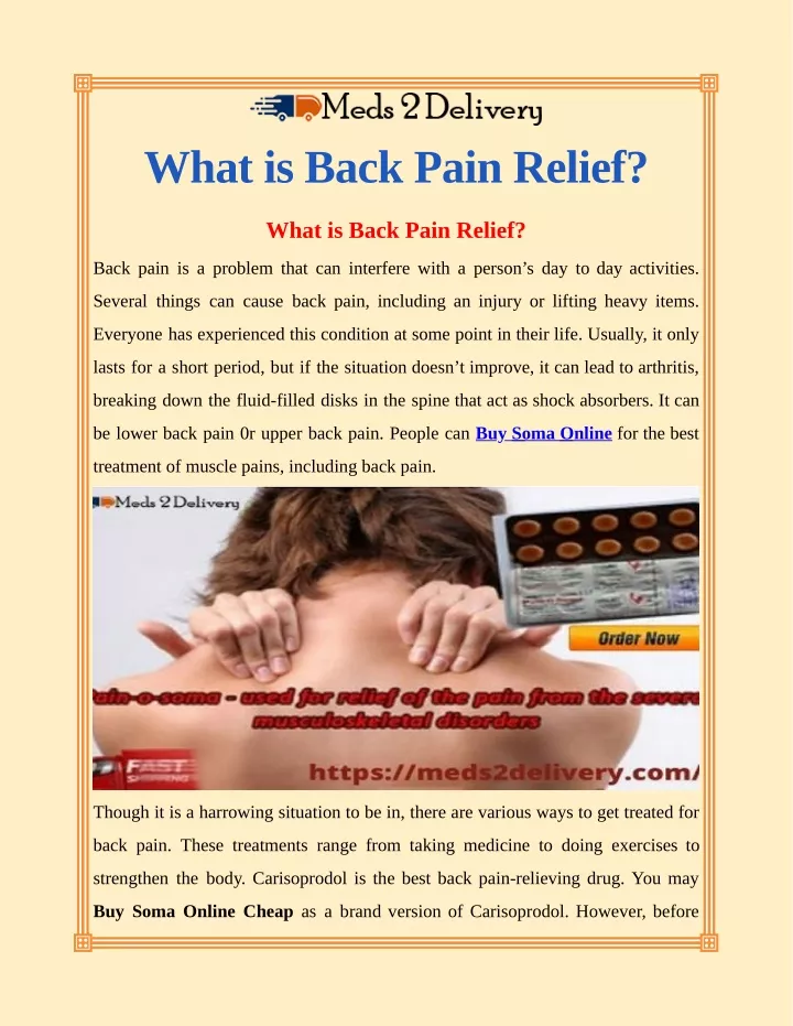 what is back pain relief