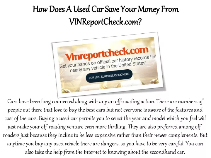 how does a used car save your money from how does