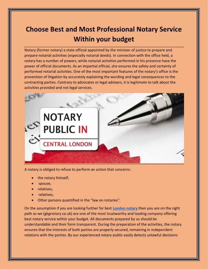 choose best and most professional notary service