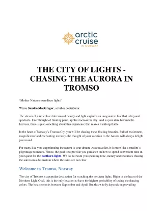 THE CITY OF LIGHTS - CHASING THE AURORA IN TROMSO